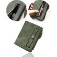 thumbnail image 3 of Women Rfid Small Bifold Leather Wallet Mini Purse Zipper ID Card Pocket, Slim and Compact----Green B, 3 of 5