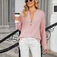 thumbnail image 4 of RXIRUCGD Mode Décontractée pour Femmes Sweat-Shirt à Manches Longues Col en V Confortable, Rose, Taille: m, 4 of 9