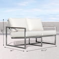 thumbnail image 2 of Causeuse d'Extérieur Moderne et Élégante en Acier Inoxydable, Mobilier de Jardin avec Coussin, pour Balcon, Cour, Véranda, 2 of 7