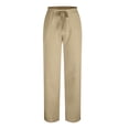 thumbnail image 3 of FAIWAD Mens Joggers Pants Summer Drawstring Straight Wide Leg Pants Loose Casual Elastic Waist Sweatpant, 3 of 5