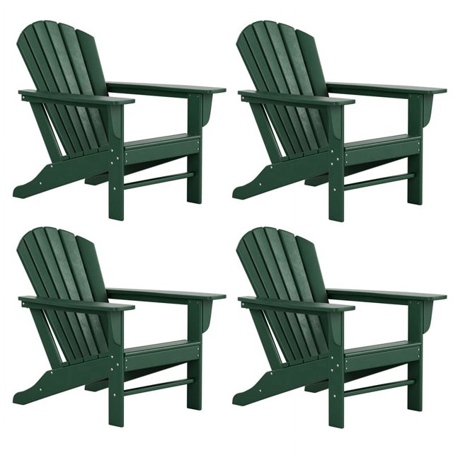 Chaise Adirondack Classique d'Extérieur (Ensemble de 4) en Vert Foncé