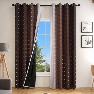 Chmadoxn Décoration pour la Maison, Rideaux Occultants Élevés 95x52 Pouces Élégants à Dégradé Écran Solaire Isolation Thermique Adaptés au Balcon, à la Chambre et au Salon Ensemble de Deux Rideaux de Fenêtre en Nylon Spandex