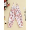 thumbnail image 4 of Gupgi Kid Girls Christmas Jumpsuits Candy Flower Print Sleeveless Strap Romper Pants, 4 of 9