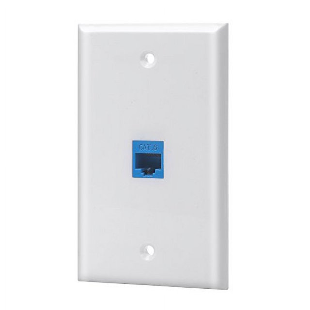 Sancable - Plaque Murale Ethernet, 1 Port Cat6 Keystone Femelle à Femelle - Blanc