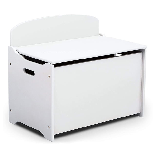 Delta Children MySize Coffre à Jouets de Luxe Coffre de Rangement pour Chambre d'Enfant, Bianca Blanc