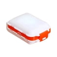 thumbnail image 2 of Plastic Medication Dispenser Box Portable Tablet & Capsule Organizer Orange & Blue Pill Cutter Divider 10x7x2cm Travel Health Case, 2 of 6
