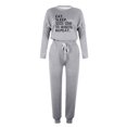 thumbnail image 4 of Pisexur Womens Lounge Set 2 Piece Outfits Long Sleeve Letter Print Blouses Tops Drawstring Pockets Long Pants Track Suits Plus Size Vacation Outfits Sweatsuit Set S-5XL, 4 of 4