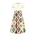 thumbnail image 3 of RXIRUCGD 2025 Vêtements d'Été pour Enfants Robe à Manches Courtes Col Rond avec Poches pour Adultes Jupe Longue Décontractée, 3 of 4