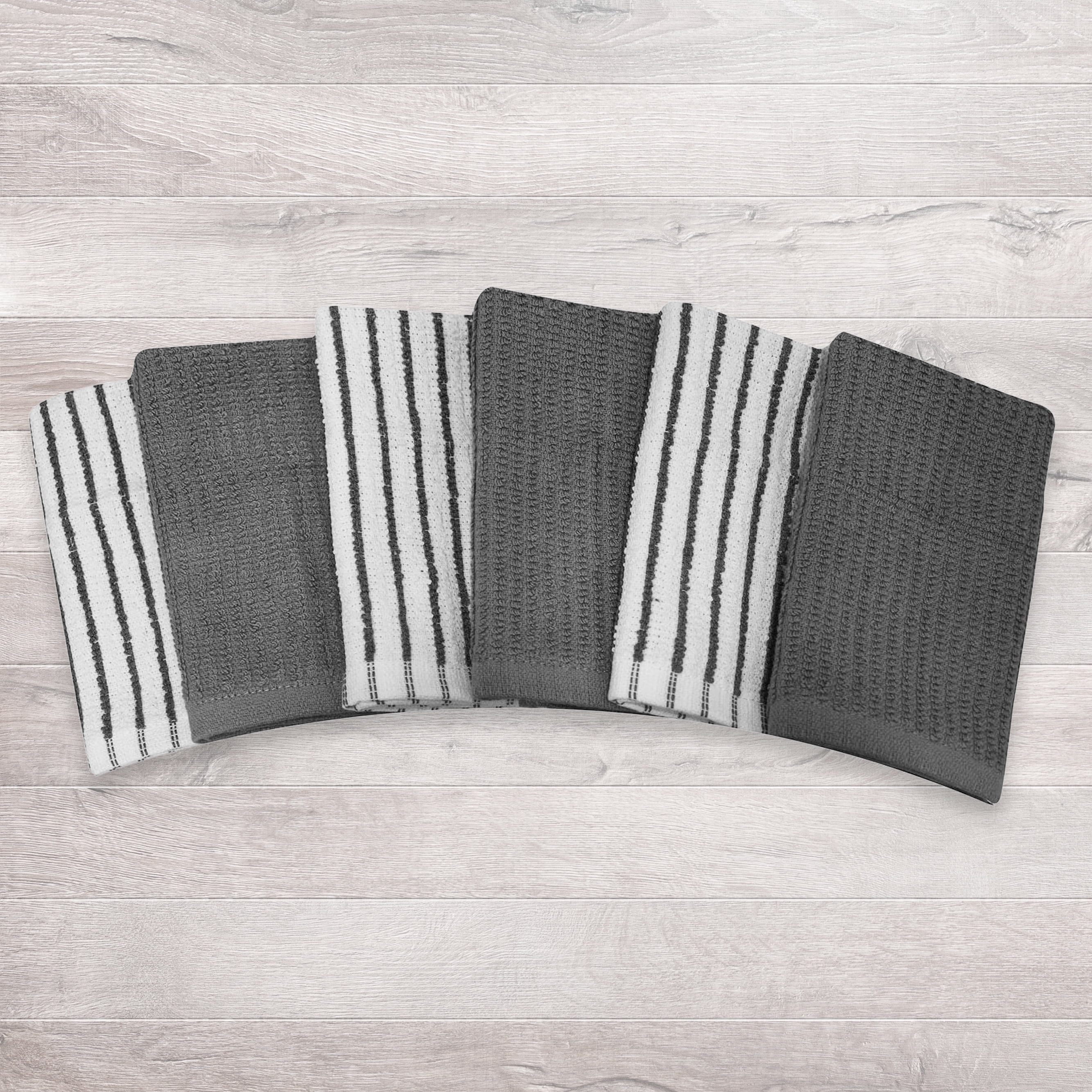 Lot de 6 torchons à vaisselle Hometrends Bar Mop, gris