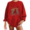 thumbnail image 2 of Chandails à Capuchon pour Adolescents Mode Femmes Décontracté Imprimé Col Rond Manches Longues T-Shirt Ample Blouse d'Automne Chandail Tops Chandails en Molleton Sans Capuche Tenues d'Hiver pour Femmes en Liquidation, 2 of 5