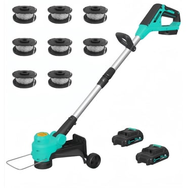 20V Cordless Weed Wacker - String Trimmer Grass Trimmer, 12 Inch 2 in 1 Grass Trimmer&Edger Lawn Tool, Auto Line Feed, Includes 2x2.0Ah Batteries, Fast Charger, 8 Pcs Spools Lines for Yard