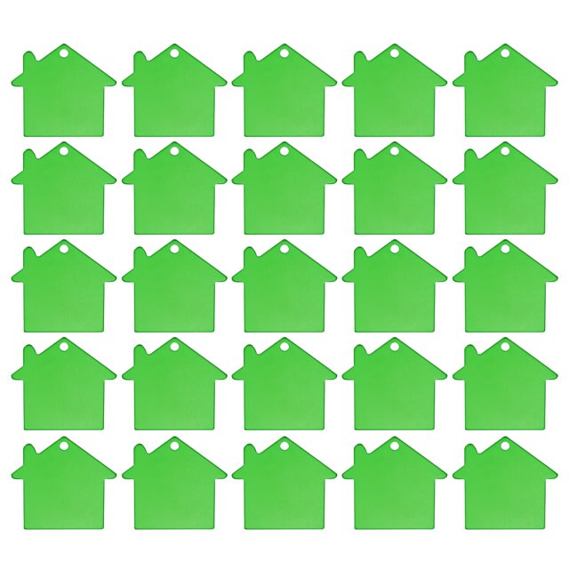 Unique Bargains House Shape Blank Tags Metal Stamping Tag Blank Dog ID Tags, Green Engraving Tags, 25 Pack
