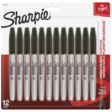 Marqueurs permanents Sharpie, pointe fine, noir, 12 unités