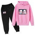 thumbnail image 1 of RXIRUCGD Mode Ensemble à Capuche Manches Longues Imprimé Décontracté pour Filles et Garçons (Rose, Taille : 5 Ans), 1 of 2