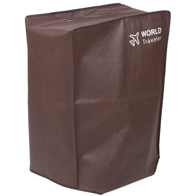 Housse de Valise Pliable Imperméable et Antipoussière de Couleur Café, Conçue pour Valise à Roulettes de 24 Pouces. Fabriquée en Tissu Non Tissé durable, Protège contre la Poussière, les Égratignures, la Pluie et Autres Dommages. Accessoire de Voyage Idéal avec un design Pliable pour un Rangement compact et la Portabilité.