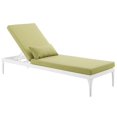 thumbnail image 3 of Modway Perspective Aluminum Patio Chaise Lounge in White and Peridot Green, 3 of 6