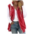 thumbnail image 1 of Womens Fall Winter Sleeveless Coat Zip Up Warm Jackets Outerwear with Pockets, 1 of 1