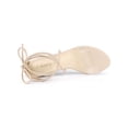 thumbnail image 4 of BLISSFUL STEP Chaussures pour Femmes à Bride Transparente à Lacets à Bout Ouvert Sandales Habillées à Talon Épais Beige 7,5, 4 of 8
