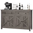 thumbnail image 1 of Homfa Buffet Bahut de Cuisine 55 Pieds', Armoire de Rangement Style Ferme à 4 Portes et 2 Tiroirs avec Tablettes Ajustables, Gris, 1 of 7
