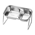 thumbnail image 2 of TopLLC Bol pour Minou en Acier Inoxydable Bol de Nourriture pour Minou Bol d'Eau pour Chien pour Minou Riz Nourriture et Eau Intégrées Sans Chocs et Protection du Cou Bassin pour Chat en Acier Inoxydable, 2 of 6