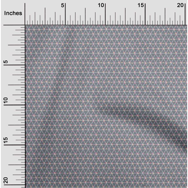 oneOone Cotton Poplin Fabric Triangle Geometric Printed Craft Fabric BTY 56 Inch Wide