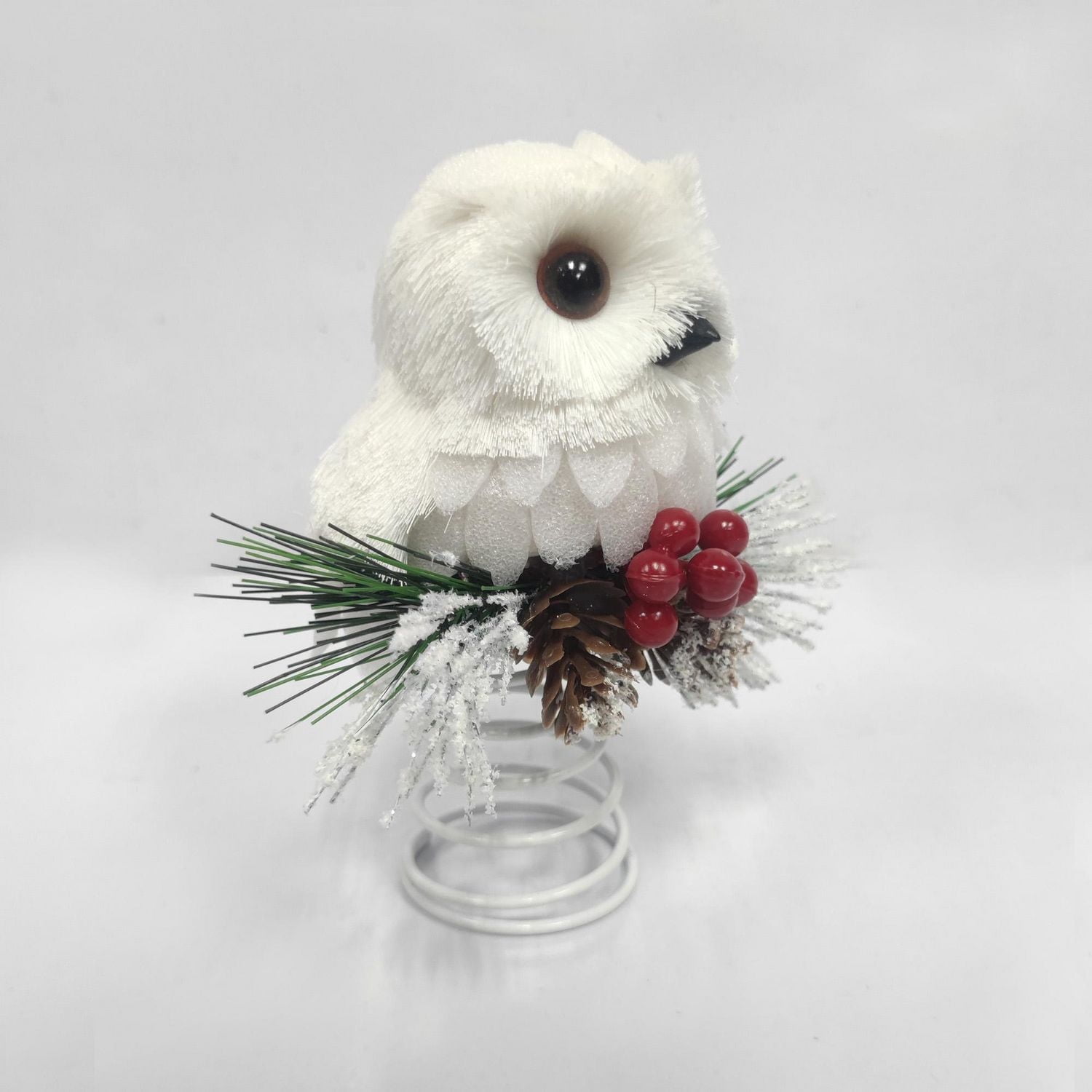 Holiday Time 6" White Owl Mini Christmas Tree Topper