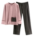 thumbnail image 1 of Rbaofujie Robe pour Femmes Ensemble de Pyjama d'Automne pour Femmes Chaud avec Poche d'Hiver en Peluche à Manches Longues Pantalon Ample à Col Rond, 1 of 6