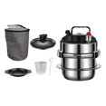 thumbnail image 3 of Rongfmy 304 Stainless Steel Small Micro Pressure Cooker Pot Nonstick w Tray Lid, 3 of 9
