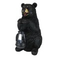 thumbnail image 3 of Rustic Garden Cute Black Bear Holding Solar Lantern Path Light Greeter Statue, 3 of 10