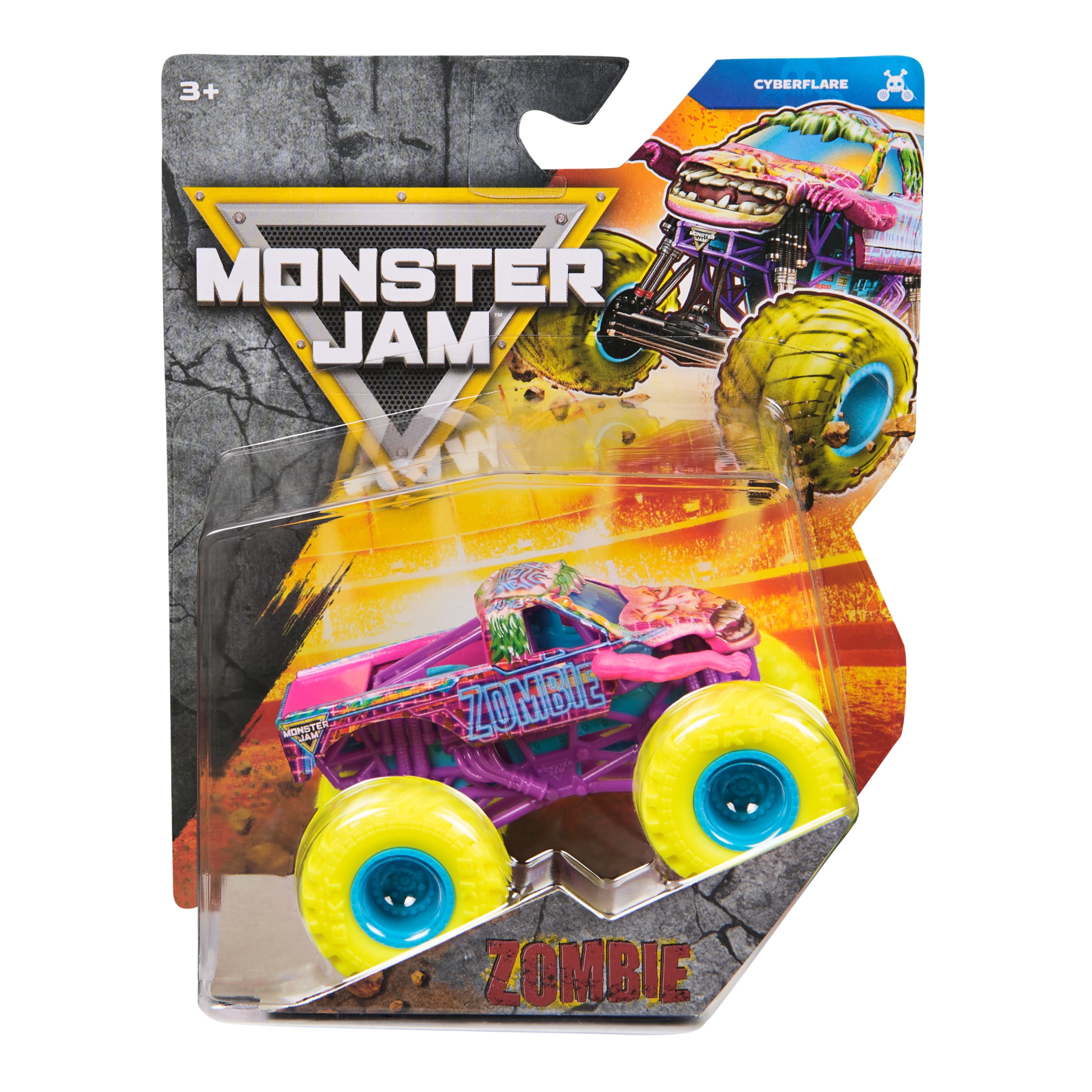 Monster Jam, Official Zombie Monster Truck, Die-Cast Vehicle, 1:64