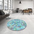 thumbnail image 4 of Ahgly Company Machine Washable Indoor Rectangle Transitional Tron Blue Area Rugs, 2' x 5', 4 of 7