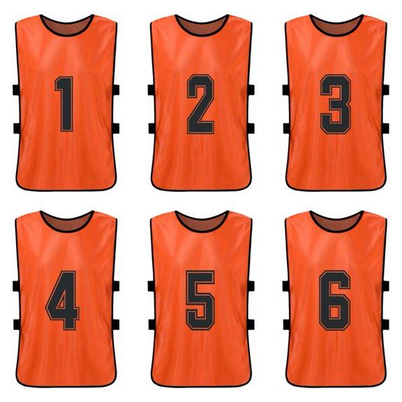 6 Pcs Chasubles de Soccer pour Enfants à Séchage Rapide Maillots de Soccer Jeunesse Sports Match Équipe de Basketball Entraînement Dossards Numérotés Gilet de Sport d'Entraînement