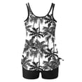 thumbnail image 4 of UPPADA 2 Piece Full Coverage Swimsuits for Women Floral Athleti Crewneck Bathing Suits High Waisted Tummy Control Modest Swimwear Comfy Tankini Top with Shorts Black,Xl, 4 of 5