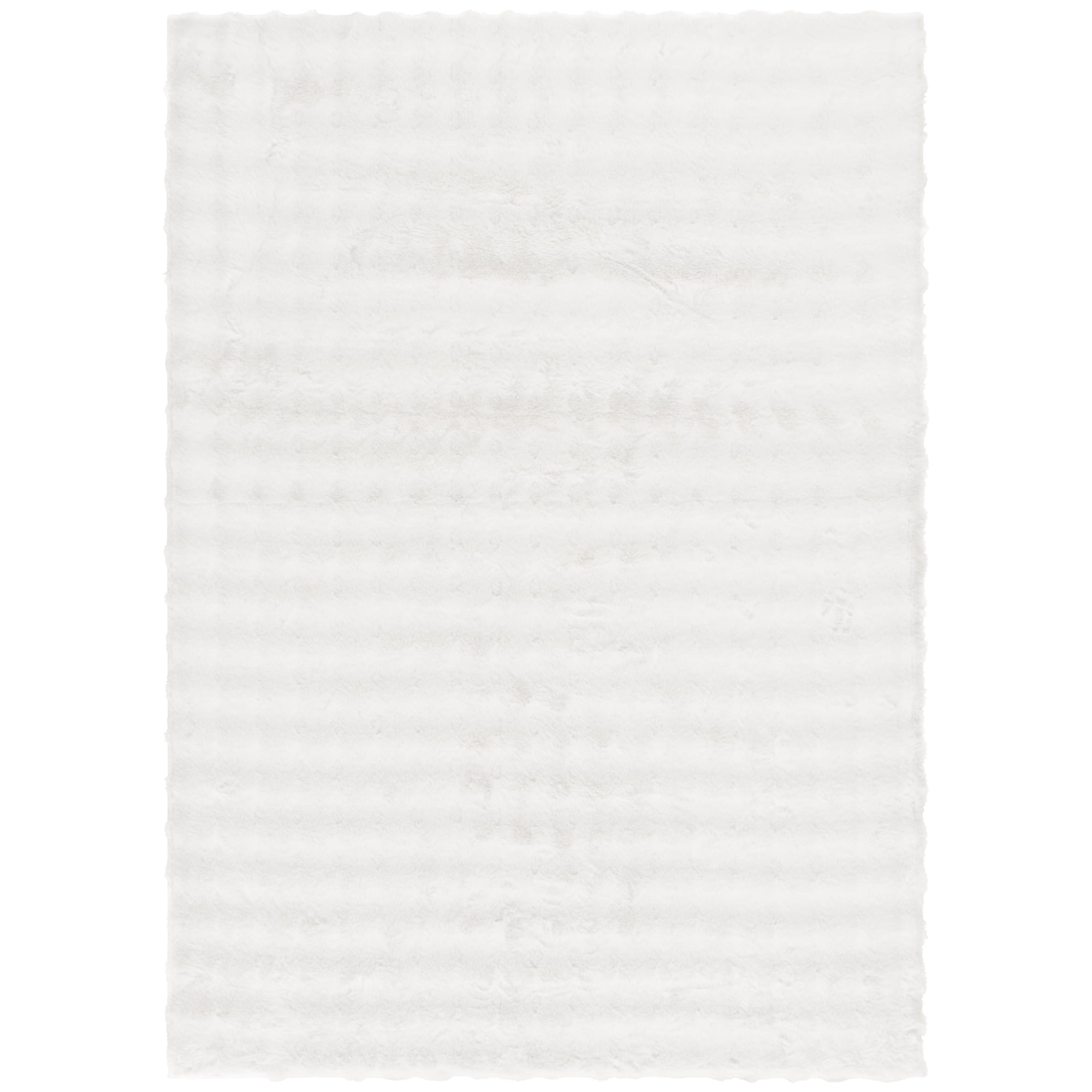 Tapis Mainstays Bubble Rabbit en fausse fourrure blanche 500 g/m², format 152 x 213 cm, recommandé pour le salon, la salle à manger et la chambre.