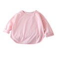 thumbnail image 2 of RXIRUCGD T-shirt à Manches Longues pour Enfants, Col Rond Uni, Haut à Manches Longues (Rose, Taille : 130), 2 of 8