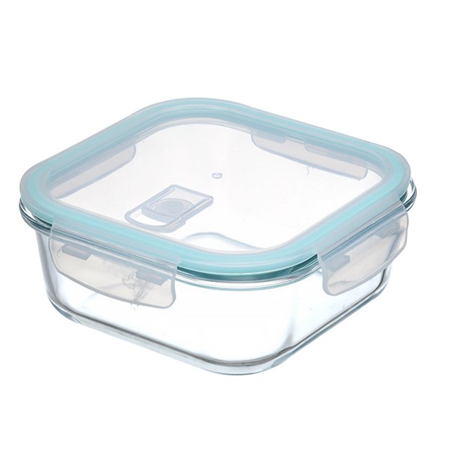 Shisuyan Bol Carré en Verre à une Seule Couche avec Couvercle, Compatible Micro-Ondes, Boîte de Rangement Résistante à la Chaleur