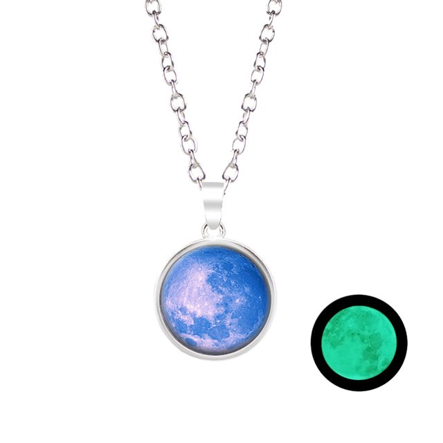 Collier Pendentif Femme Lune Lumineuse Collier de Charme Décoratif Collier de Bijoux