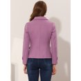 thumbnail image 4 of INSPIRE CHIC Caban à Revers Cranté à Double Boutonnage pour Femme Gris Violet TG, 4 of 5