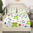 thumbnail image 3 of YST Frog Bed Sheets Set Full Sheet Sets For Girls Kids Wild Animal Sheets, Cute Flower Animal Bed Set Botanical Flower Pattern 3D Fitted Sheet + Top Sheet + 2 Pillowcases, 3 of 5