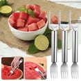 thumbnail image 1 of LSLJS Coupe-Pastèque en Acier Inoxydable Multifonctionnel Fourchette à Pastèque Séparateur de Melon Outil de Coupe de Melon Fourchette à Fruits Manche Tube Rond 3 Pcs Outils&Amélioration de la Maison, 1 of 2