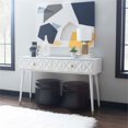 thumbnail image 2 of Bowery Hill Modern / Contemporary Geo Pine Wood Console Table in White, 2 of 14