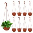 thumbnail image 2 of 10Set Brown Plastic Hanging Planter Basket Set for Garden 43X5.15X3.14in, 2 of 8