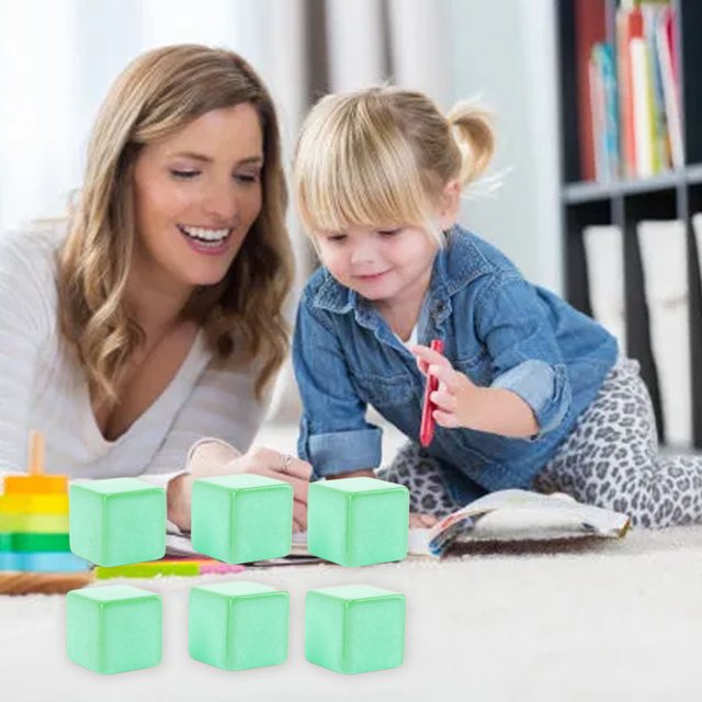 Blank Cubes, 6 Sided Plastic Cubes DIY Unfinished Blocks For Teaching Party Puzzle