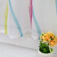 thumbnail image 4 of Window Curtain Sheer Voile Cafe Net Curtain with Loops Waves Pattern, Fabric,(Pink,H/B: 60/140 cm), 4 of 7