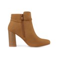 thumbnail image 3 of Unique Bargains Bottines à Talon Épais à Bout Rond avec Boucle pour Femme Brun US 9, 3 of 7