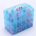 thumbnail image 2 of EIGTHTAIL Casewin 3 Tier Blue Transparent Plastic Stackable Storage Box - Adjustable Compartment Slots - Max 30 Compartments - Container for Storing & Organising Toys  Jewellery  Beads  A, 2 of 7
