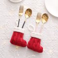 thumbnail image 4 of Oleegame 2PC Stainless Steel Cutlery Set Christmas Knitted With Red And Fork Set Home Creative Tableware Bag Red, 4 of 7