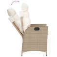 thumbnail image 5 of vidaXL Chaise de Jardin Inclinable avec Coussins Beige en Rotin Poly, 5 of 5