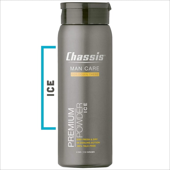 Chassis Premium Poudre Corporelle Glacée pour Hommes - avec Sensation de Fraîcheur Supplémentaire et Parfum Frais