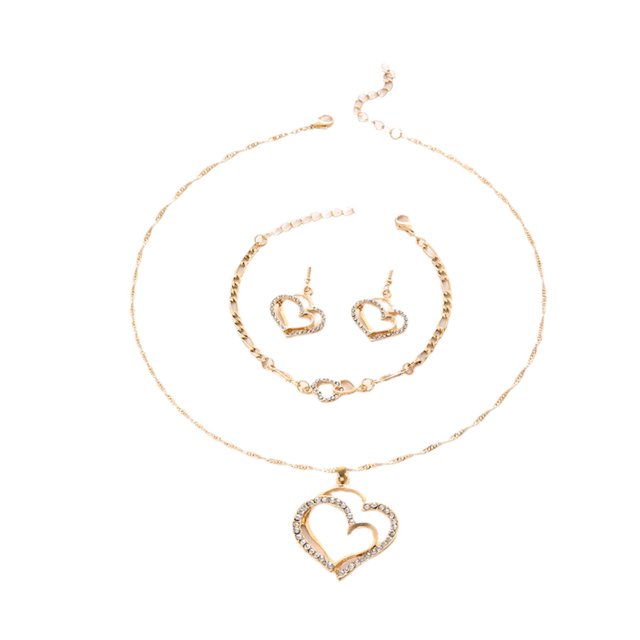 Love Pendant Earrings Bracelet Accessory Set Love Bracelet for Couples